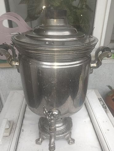 kohnə samavar: Antik samovar – metal korpuslu, gümüş qızıl terkibli klassik rus — 2