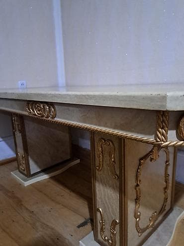 stoı stul: Düz masa, Stulsuz, Polkasız, Siyirməsiz, MDF — 2