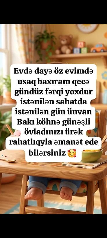 dayə isleri: 0773022527 bu nömrə ilə əlaqə saxliya bilərsiz — 1