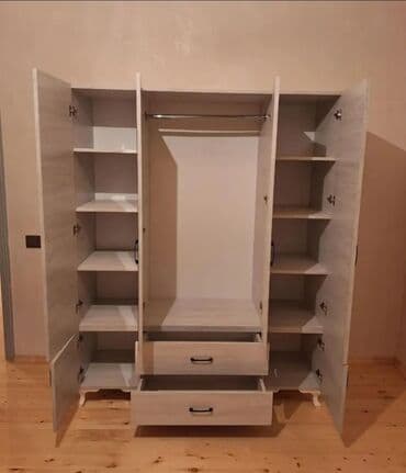 paltar qurutma: Yeni, Açılan, 4 qapılı Düz dolab, Qarderob, paltar dolabı, Azərbaycan — 5