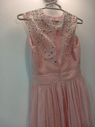 vecerni don: Şaftalı rəngində uzun ziyafət/libas - Model: Uzun, axıcı ətəkli — 2