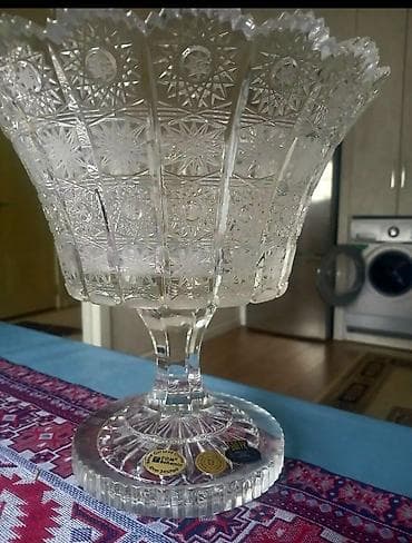 meyve qablari: Tom Bohemia kəsimli kristal ayaqlı meyvə/qənd qabı - Material: 24% — 2