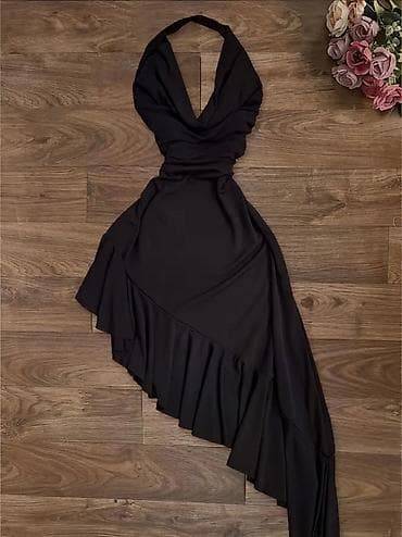 Qara gecə donu – asimmetrik kəsim və halter boğaz - Rəng: klassik — 2