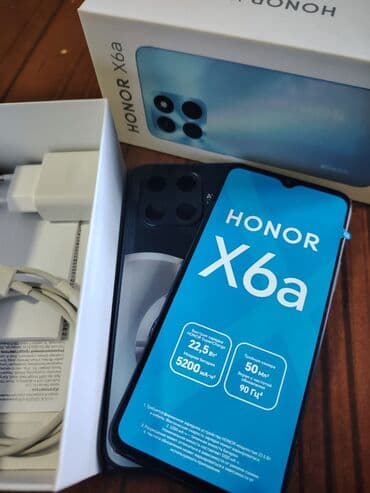 toshiba üçün adapter: Honor X6a, 128 GB, rəng - Qara, Barmaq izi, Face ID, İki sim kartlı — 1