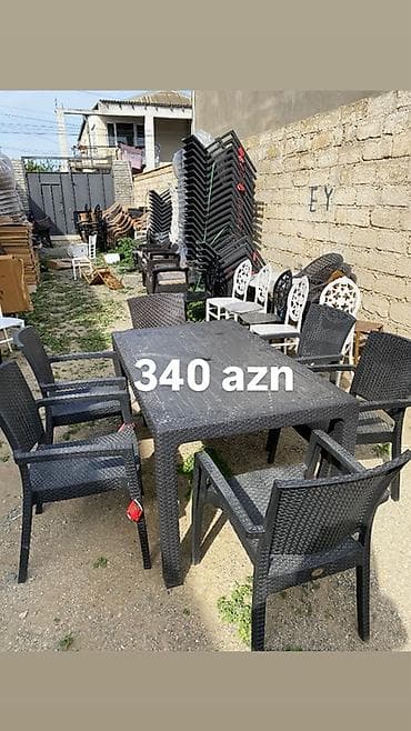 bağ ucun cətir: Plastik bağ/kafe mebel dəstləri - Material: keyfiyyətli plastik — 4