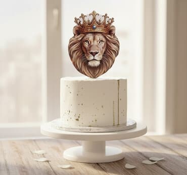 dini tort: Temalı tortlar – fərdi dizayn - Şah lövhəli aslan başlı tort: Üst — 1