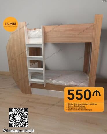 tek kiravatlar: İki mərtəbəli uşaq çarpayısı – LA Mini (Laconic & Minimalism) - — 1