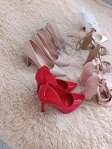 Ölçü: 38, rəng - Qırmızı, İşlənmiş