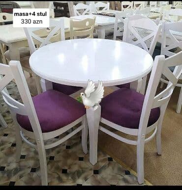 stol stul prokat: Mətbəx üçün, Yeni, Açılmayan, Yumru masa, 4 stul — 1