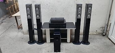 tv dvb t2 receiver: 5.1 ev kinoteatrı akustika dəsti + AV resiver Komplekt: - 4 ədəd — 3