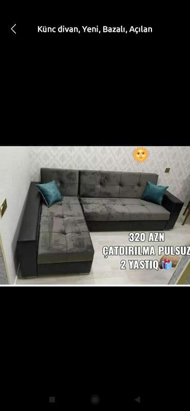 təzə divanlar: Künc divan, Yeni, Açılan, Bazalı, Ünvana pulsuz çatdırılma — 1