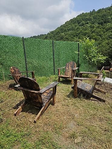 yatag dəsti: Bağda çöl üçün dekorativ stul. Yay və qış aylarında çöldə oturmaq üçün — 5