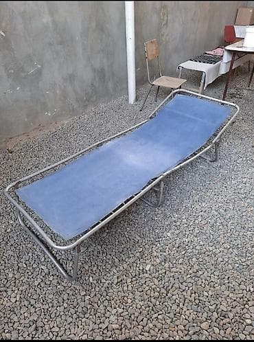 bag ucun mebel: Metal çərçivəli qatlanan çarpayı/şezlong - Material: möhkəm metal — 3