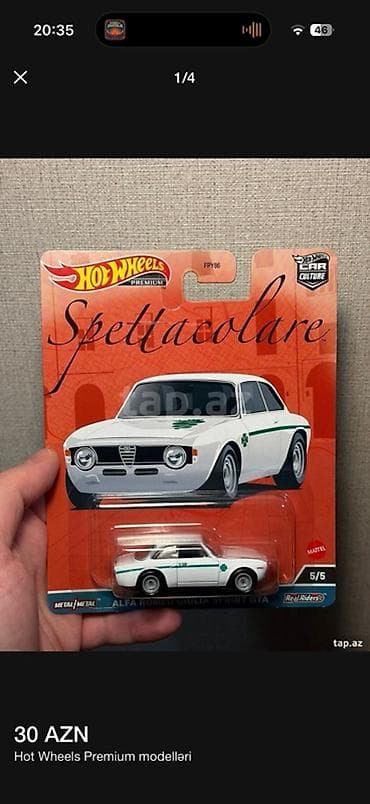 dəmir pullar: Hot Wheels Premium – Car Culture “Spettacolare” seriyası Model: Alfa — 1