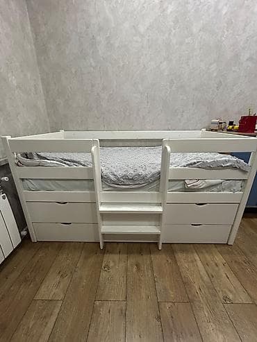 Uşaq çarpayısı – funksional model matrassız - Rəng: ağ - Material