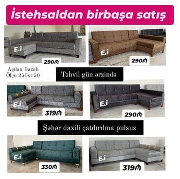 metbex üçün terezi: Угловой диван, Новый, Раскладной, С подъемным механизмом, Ткань, Бесплатная доставка — 1