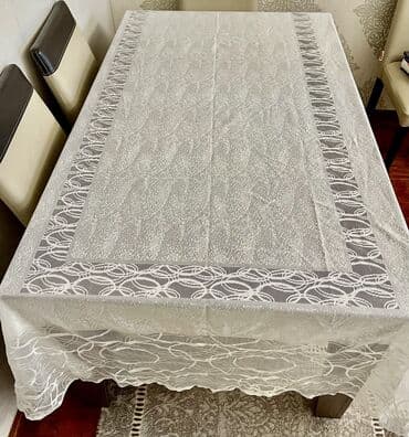 Pərdə və tüllər: Ağ rəngli tül pərdə parçasi - Material: yüngül, şəffaf tül - Rəng — 2