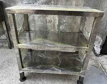 Paslanmayan poladdan 3 rəfli iş masası/rəf sistemi - Material: 304 — 3