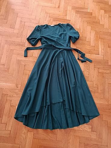 uzun kurtka: Qadın paltarları dəsti – 4 model 1) Yaşıl çiçək naxışlı qısa yay donu — 2