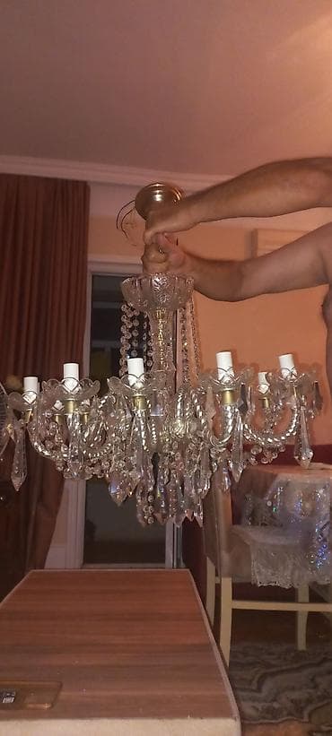 Çılçıraq, 8 lampa, Xrustal