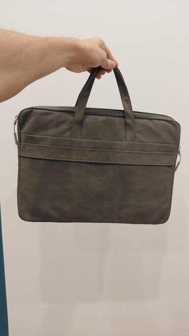 сумка для ноутбука: Yüngül və zərif laptop çantası - Rəng: tünd boz/şifer - Material — 2