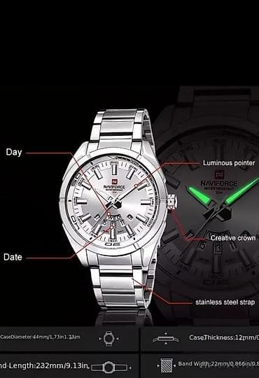 shshd saat: Qol saatı, NaviForce, rəng - Qara — 6