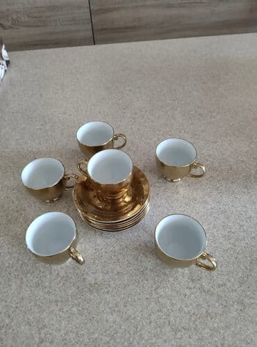 rengli tustuler: Qəhvə dəsti, 6 nəfərlik, Türkiyə — 1