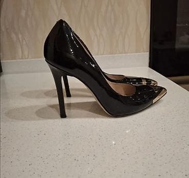 tebii mirvari muncuq: Tuflilər, Ölçü: 36.5, rəng - Qara, Yeni — 2