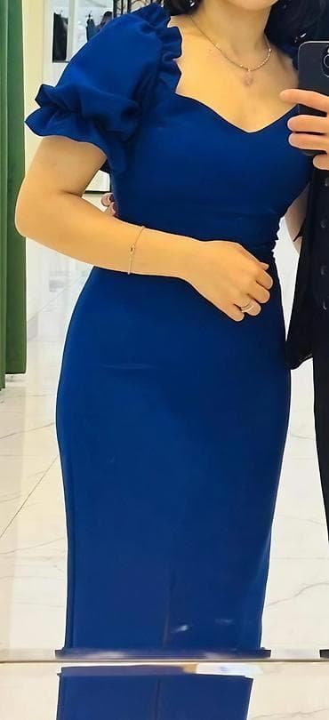Zərif dizaynlı qadın paltarı S._M razmer - Rəng: dərin kobalt-mavi - lalafo.az -da Zərif dizaynlı qadın paltarı S._M razmer - Rəng: dərin kobalt-mavi -
