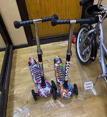 elektrikli scooter tekeri: Uşaq skuterləri – 3 təkərli, rəngarəng dizayn - Stabil 3 təkər — 1