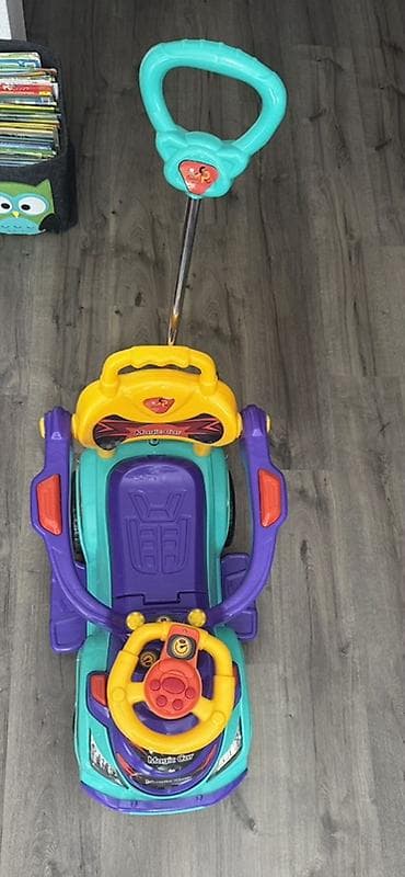 deri plas: Uşaq üçün itələmə dəmirli mini maşın (ride-on) - Rəngarəng dizayn — 4