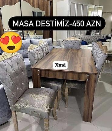 Qonaq otağı üçün, Yeni, Açılan, Dördbucaq masa, 6 stul lalafo.az -da Qonaq otağı üçün, Yeni, Açılan, Dördbucaq masa, 6 stul