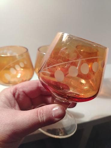 Süfrə qab-qacaqı: Qədəhlər, rəng - Narıncı, Şüşə, 4 ədədli dəst, 200 ml — 1