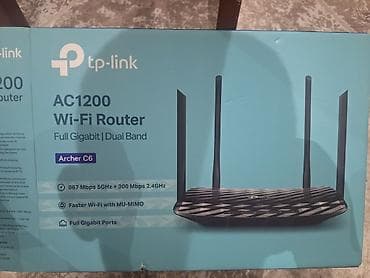 Modemlər və şəbəkə avadanlıqları: TP-Link Archer C6 AC1200 Wi‑Fi Router - İki tezlikli (Dual Band): 5 — 2