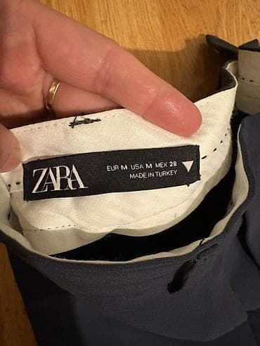 parca salvar modelleri: ZARA kişi klassik şalvarı - Rəng: tünd göy (navy) - Ölçü: M (EUR M — 1