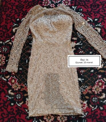 - Məhsul: Qadın kokteyl/gecə geyimi - Ölçü: 36 - Qiymət: 20 manat