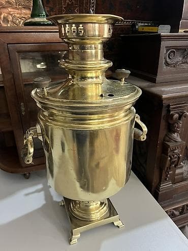 Qədim samovar, 1906 il, Latun, Vəziyyəti: Əla — 6
