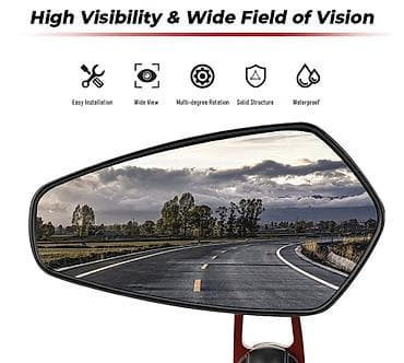 Aksesuarlar və tüninq: Motosiklet üçün universall sükan güzgüləri (cüt) - Geniş görünüş — 2