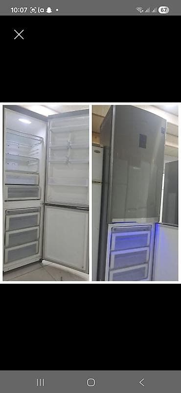 Бытовая техника: 2 двери Samsung Холодильник Продажа, цвет - Серебристый — 1