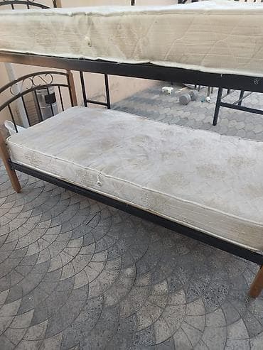 tekli carpayi: İki mərtəbəli çarpayı – dəmir karkaslı - Material: möhkəm metal — 1