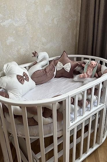 Beşiklər: Oğlan və qız üçün, Yumru, Beşik, Dəst ilə, Matras ilə, Yellənmə mexanizmsiz — 2