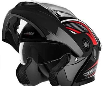 07 ucun arxa perde: Modulyar motosiklet dəbilqəsi – qara/qırmızı dizayn - Tip: Tam üzlü — 2