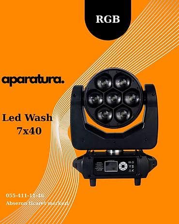 Led Wash 7x40 RGBW Zoom – Peşəkar Səhnə İşığı Səhnə, şadlıq sarayları