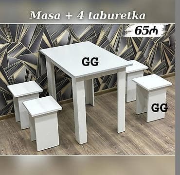 stul bar: MASA + 4 TABURETKA Yeni və sifarişlə. Çox səmərəli və keyfiyyətli📌 — 4