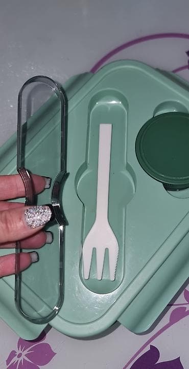 beko qaz sobalari: Yaşıl rəngli bölməli nahar qabı (bento box) dəsti - İki bölməli əsas — 5