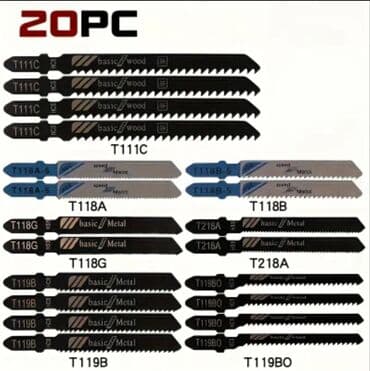 kəndir ip: 20 ədədlik mişar bıçağı dəsti – T-şaft (T-shank) tipli elektrik — 1