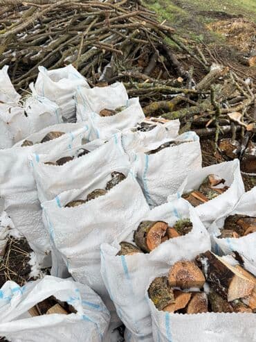 Məhsul: Odun və kömür üçün hazır kisələr - Odun: Quru, doğranmış odun