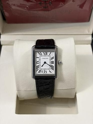 Наручные часы: Cartier Tank—klassik düzbucaqlı dizaynlı, İsveçrə istehsalı uniseks — 2