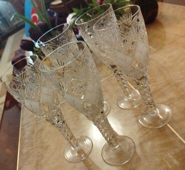 nerj qablar: Qədəhlər, rəng - Ağ, Xrustal, 300 ml — 2