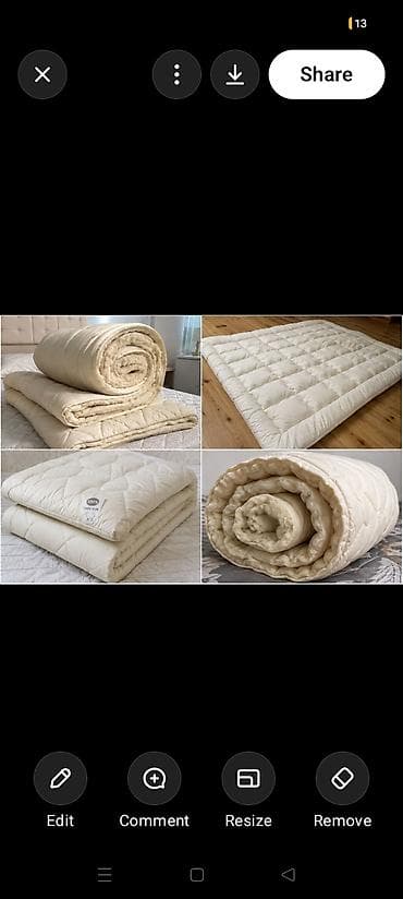 Təbii yun döşək/topper - Material: 100% təbii qoyun yunu daxili — 1